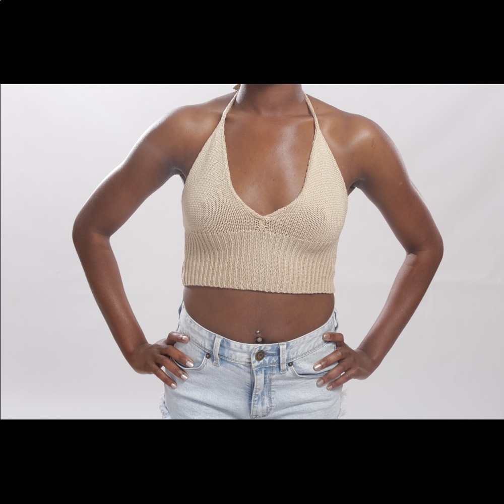 Knit halter top